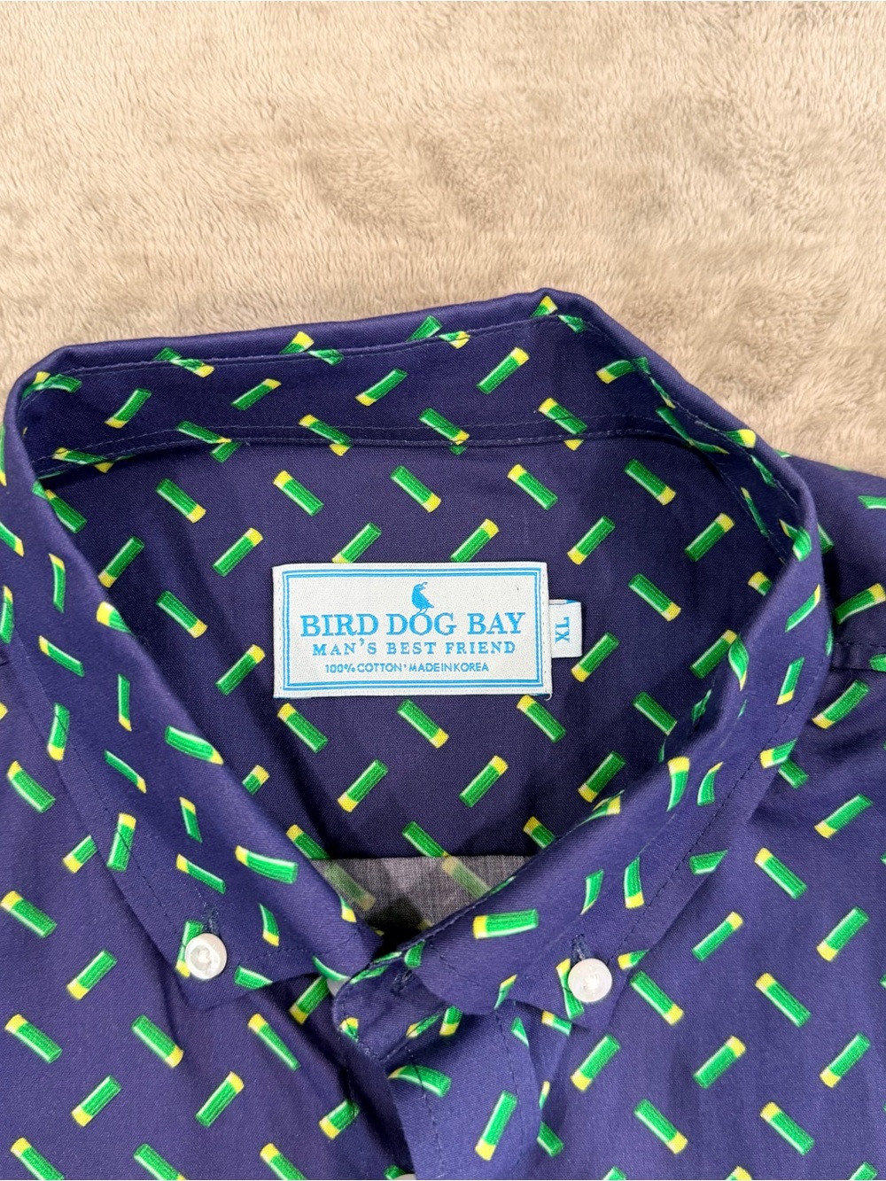 Bird Dog Bay Blue Shotgun Shell Print Button Down Shirt Size XL - Picture 2 of 8